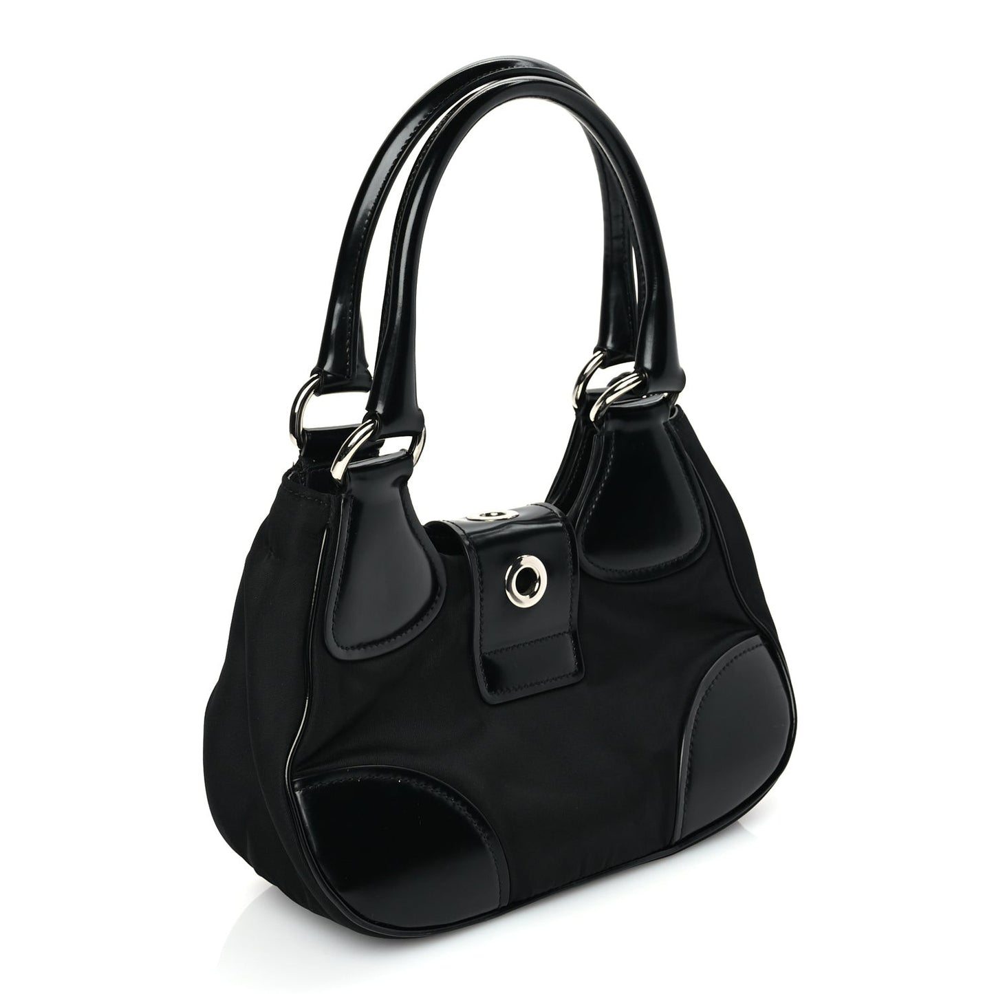 Nappa Soft Padded Re-Edition 2002 Moon Bag Black