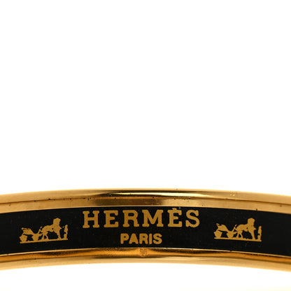 Hermes Enamel Printed Rope Chain Link Narrow Bracelet 65 Black 4 of 5