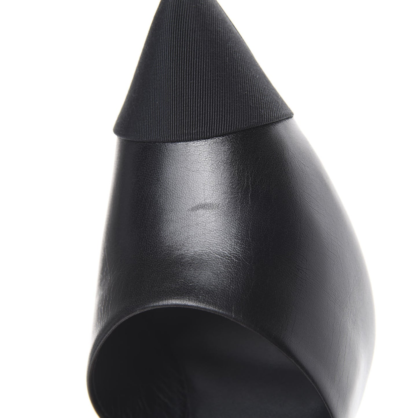 Goatskin Grosgrain Cap Toe Pearl Mule 36.5 Black