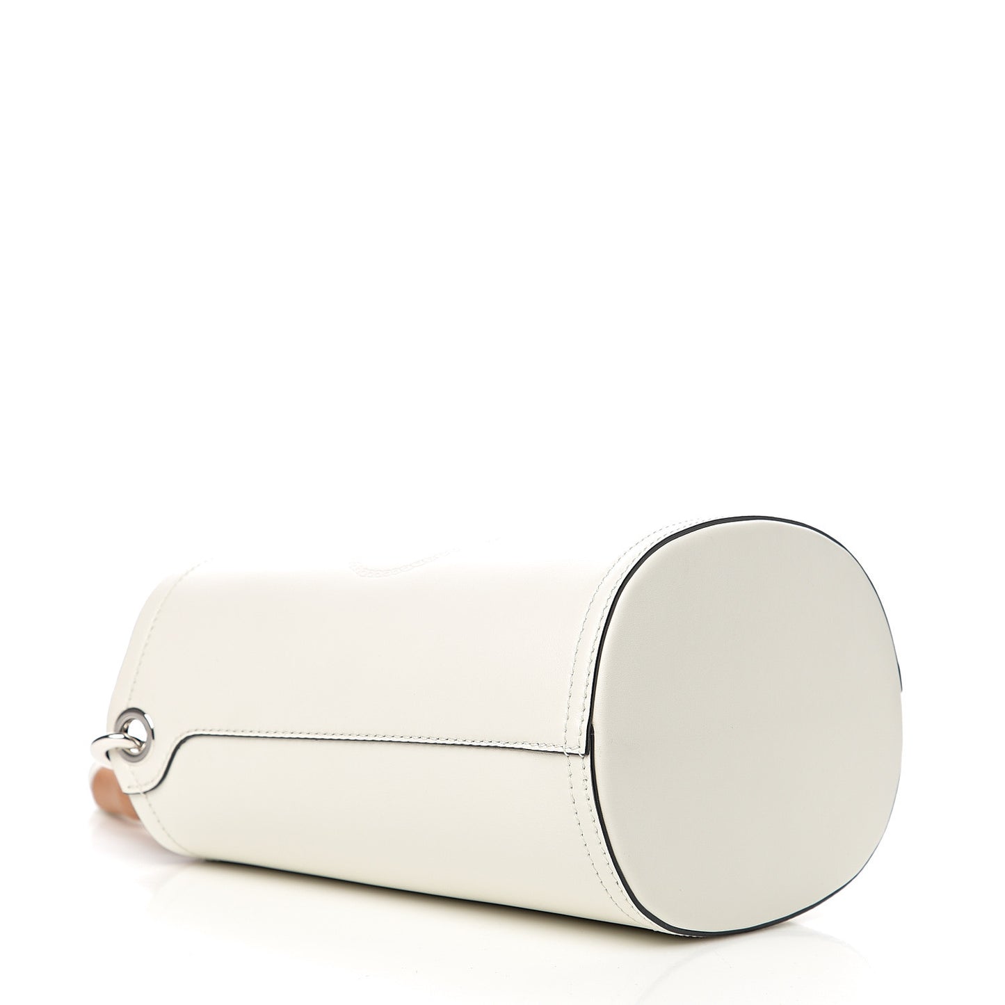 City Calfskin Tambour Bucket Bag White Black