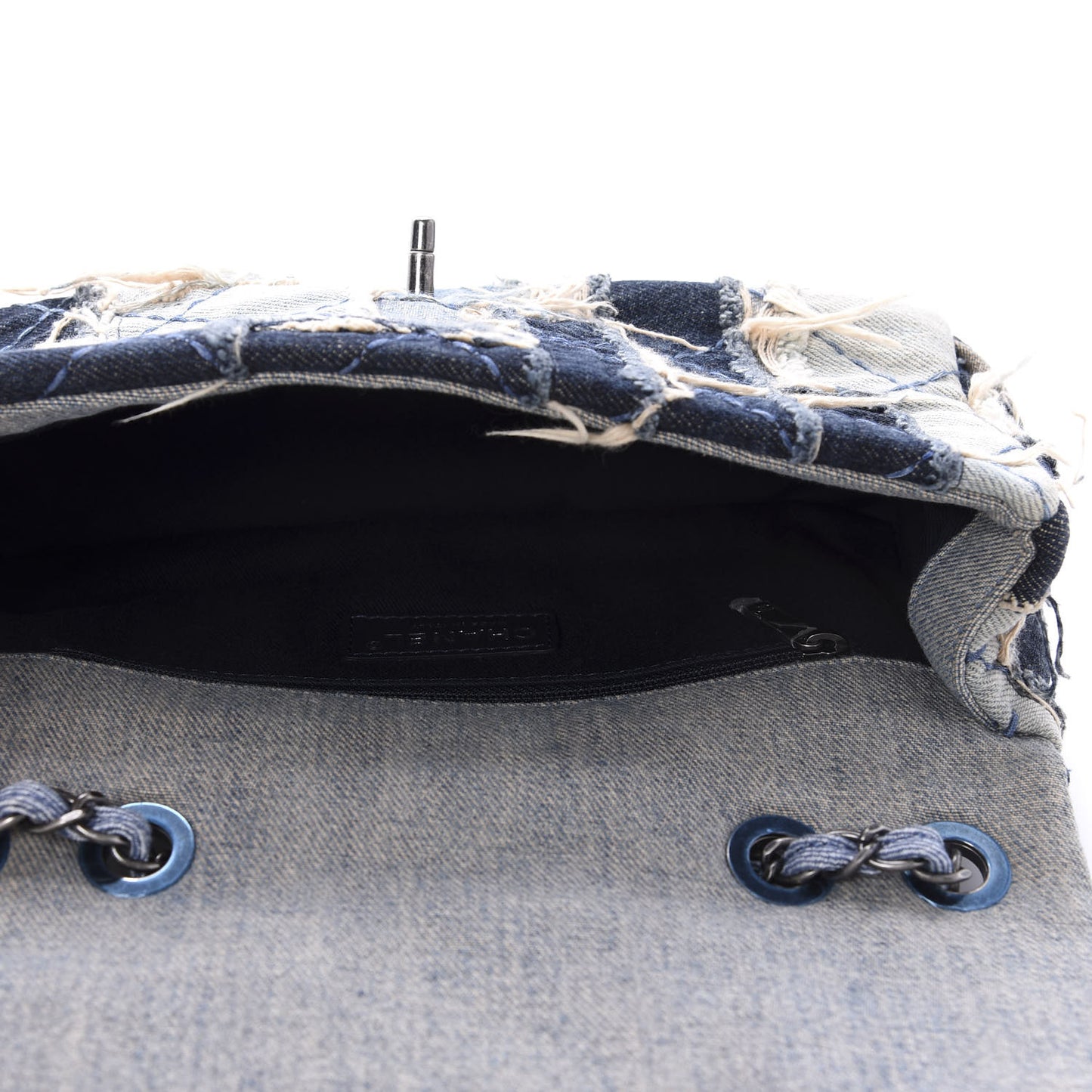 Denim Patchwork Paris Dallas Single Flap Blue