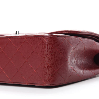 Chanel Caviar Quilted Jumbo Double Flap Dark Red 7 of 13