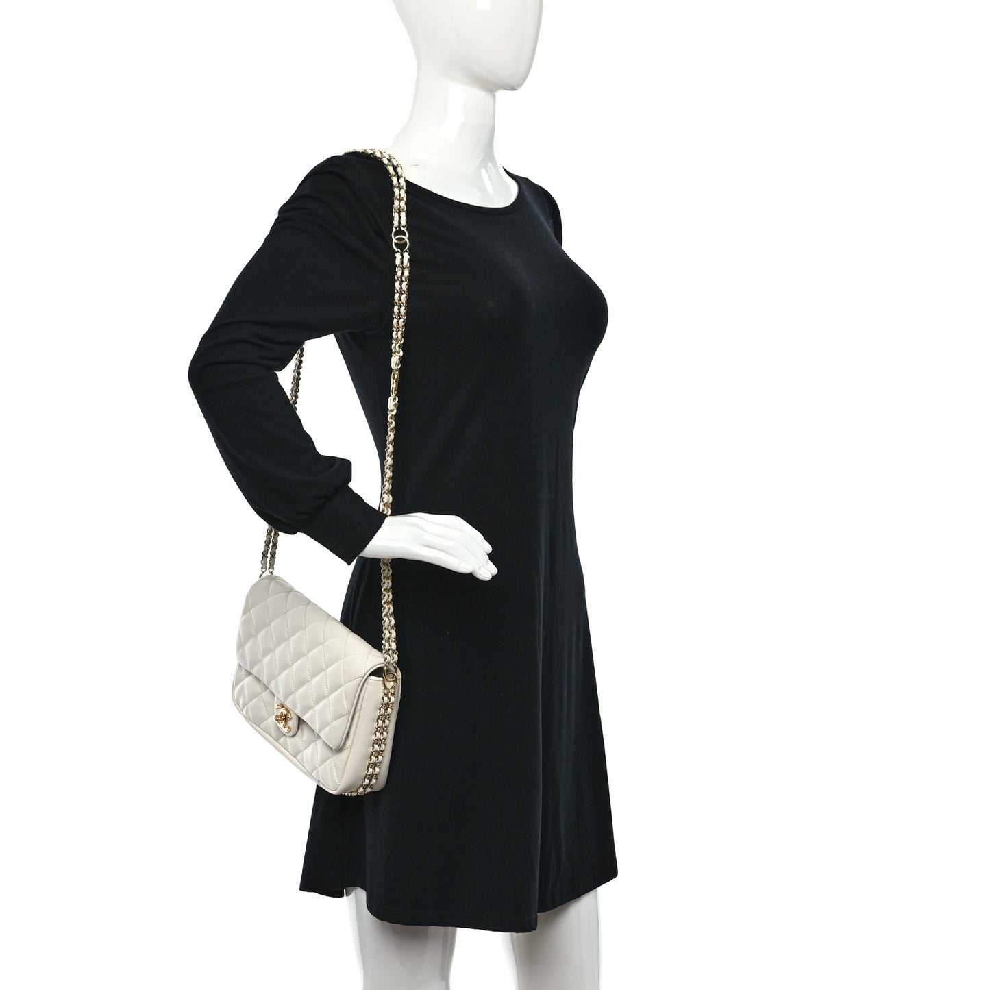 Caviar Quilted Small CC You Flap White