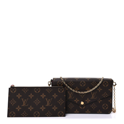 Louis Vuitton Monogram Pochette Felicie Chain Wallet Fuchsia 2 of 9