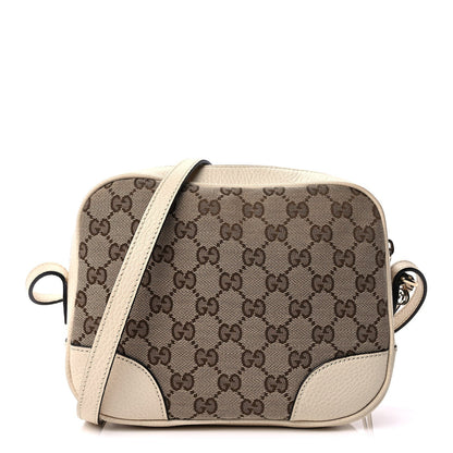 Gucci Monogram Dollar Calfskin Mini Bree Messenger Bag  Beige Ebony Avoire 1 of 8