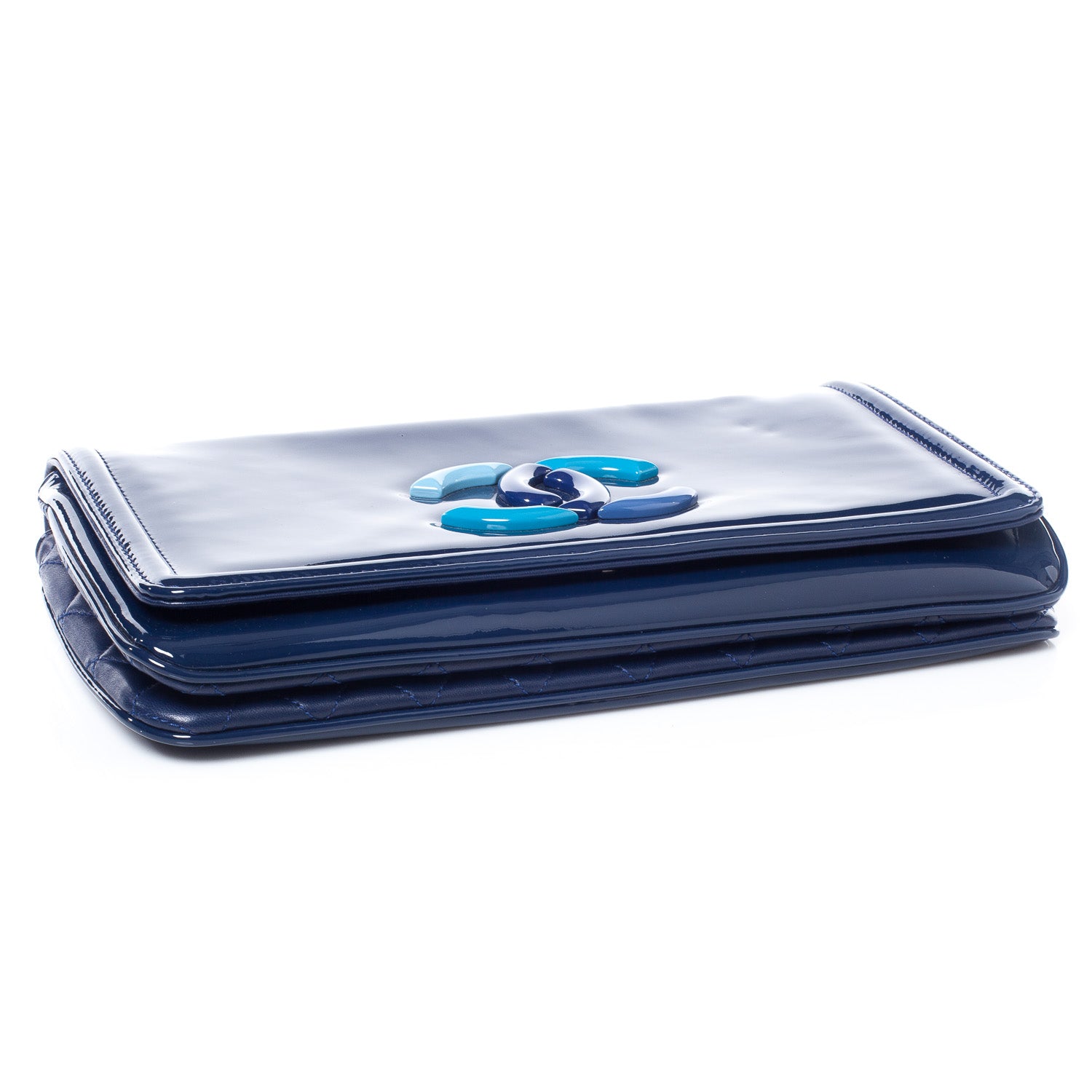 Chanel Vinyl Small Lipstick Flap Bag Blue 4 of 10