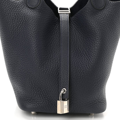 Hermes Taurillon Clemence Picotin Lock 18 PM Bleu Nuit 8 of 11