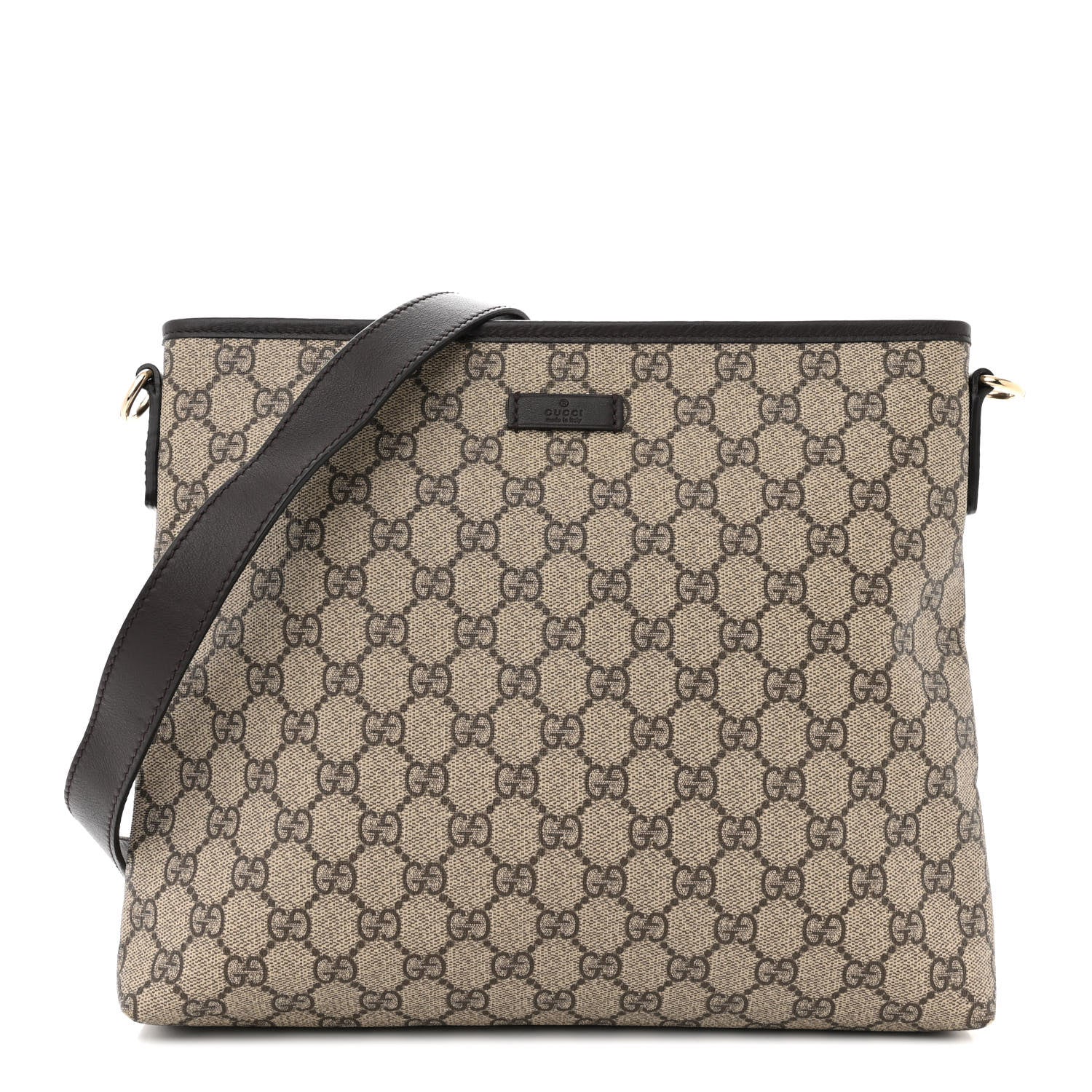 Gucci GG Plus Monogram Medium Flat Messenger Bag Dark Brown 1 of 16