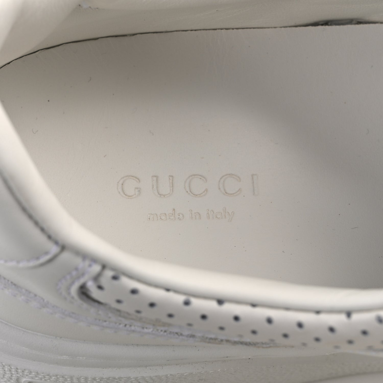 Gucci Dali Soft Calfskin GG Tennis Embossed Perforated Womens Platform 55mm Sneakers White Gold 8 of 10