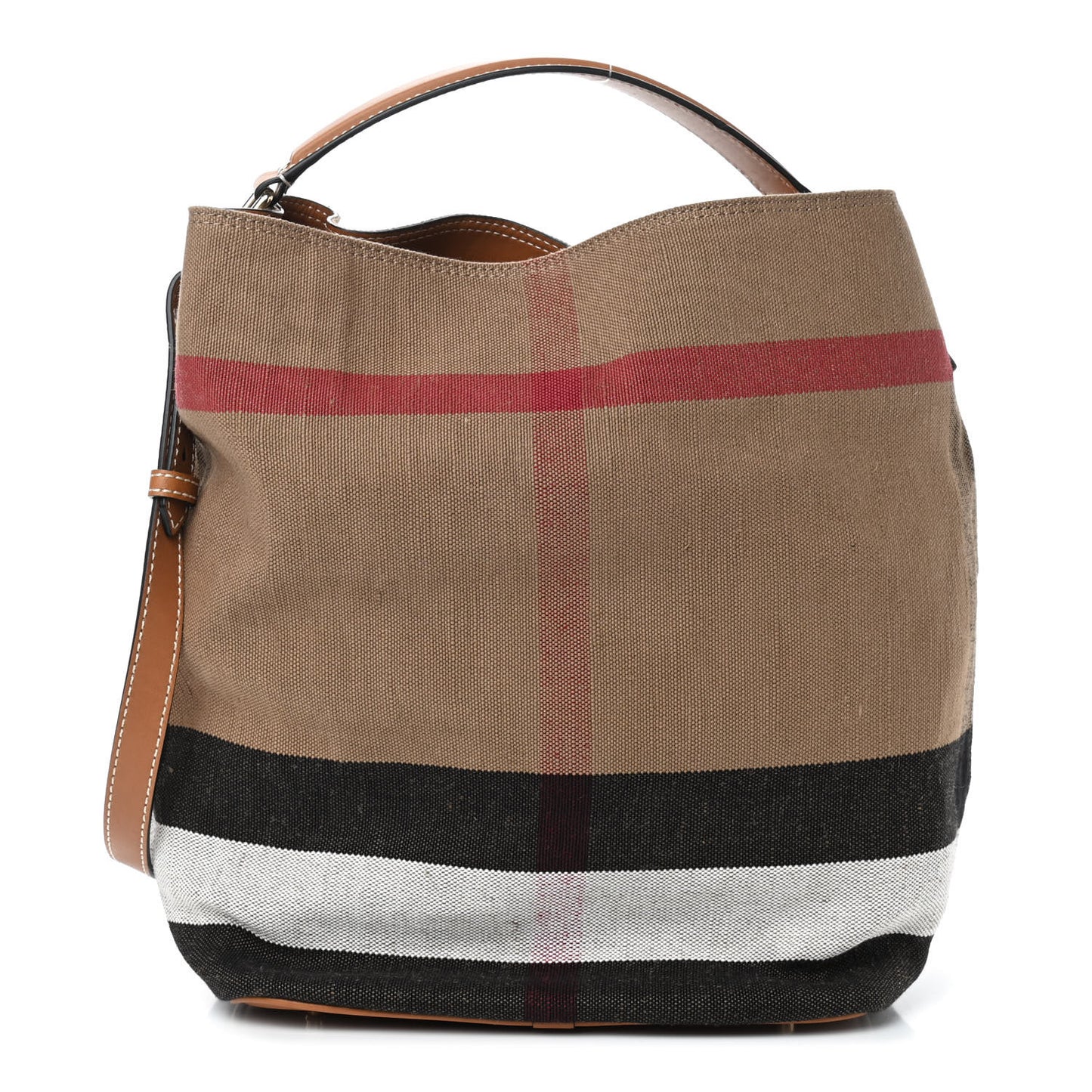 Canvas Mega Check Medium Ashby Hobo Saddle Brown
