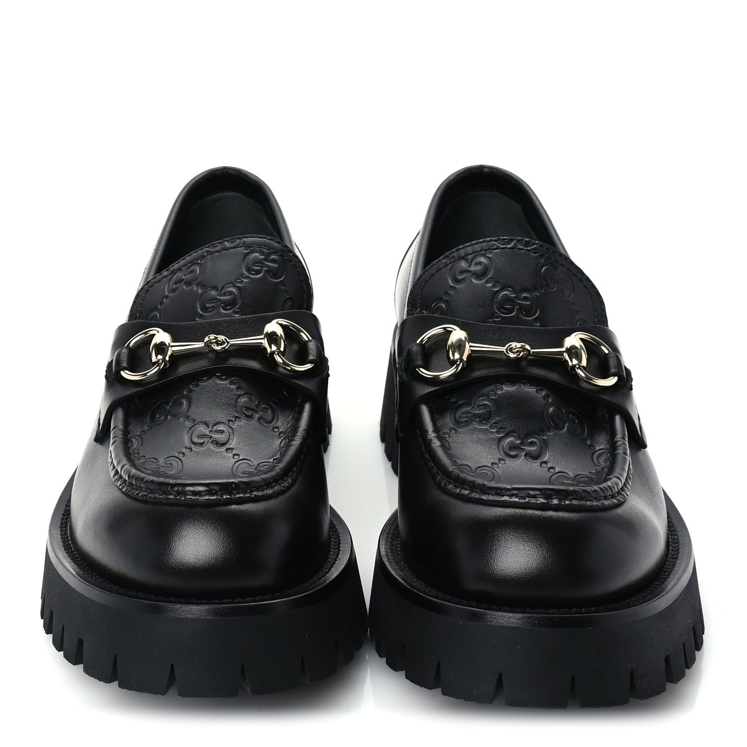 Gucci ssima Cordovan Lux Womens Harald Horsebit 25mm Platform Loafers 40  Black 3 of 7