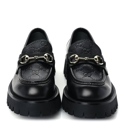 Gucci ssima Cordovan Lux Womens Harald Horsebit 25mm Platform Loafers 40  Black 3 of 7