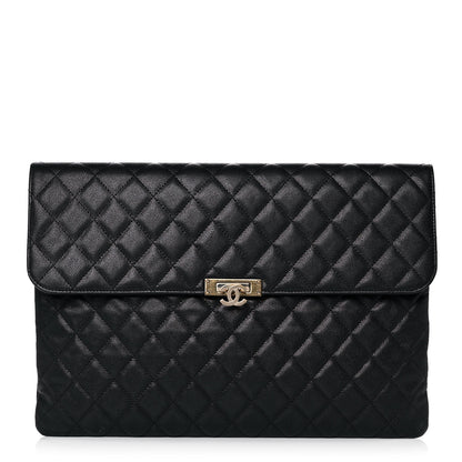 Chanel Caviar Quilted Large Golden Class Pouch Black 1 of 11