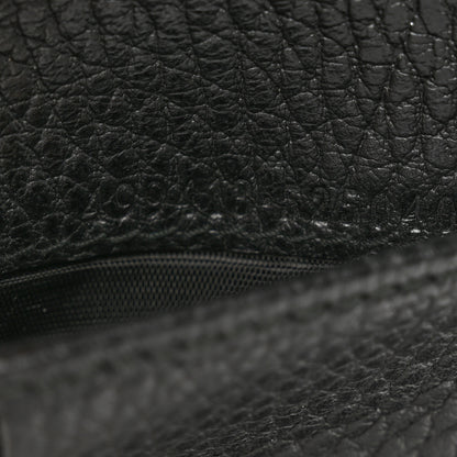 Gucci Pebbled Calfskin Butterfly Card Case Wallet Black 7 of 9