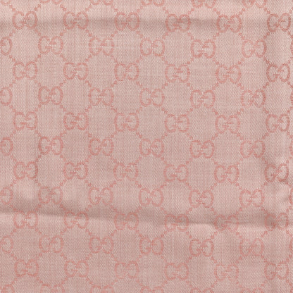 Gucci Wool Silk Monogram GGWeb Fringe Shawl Rose Ivory 2 of 4