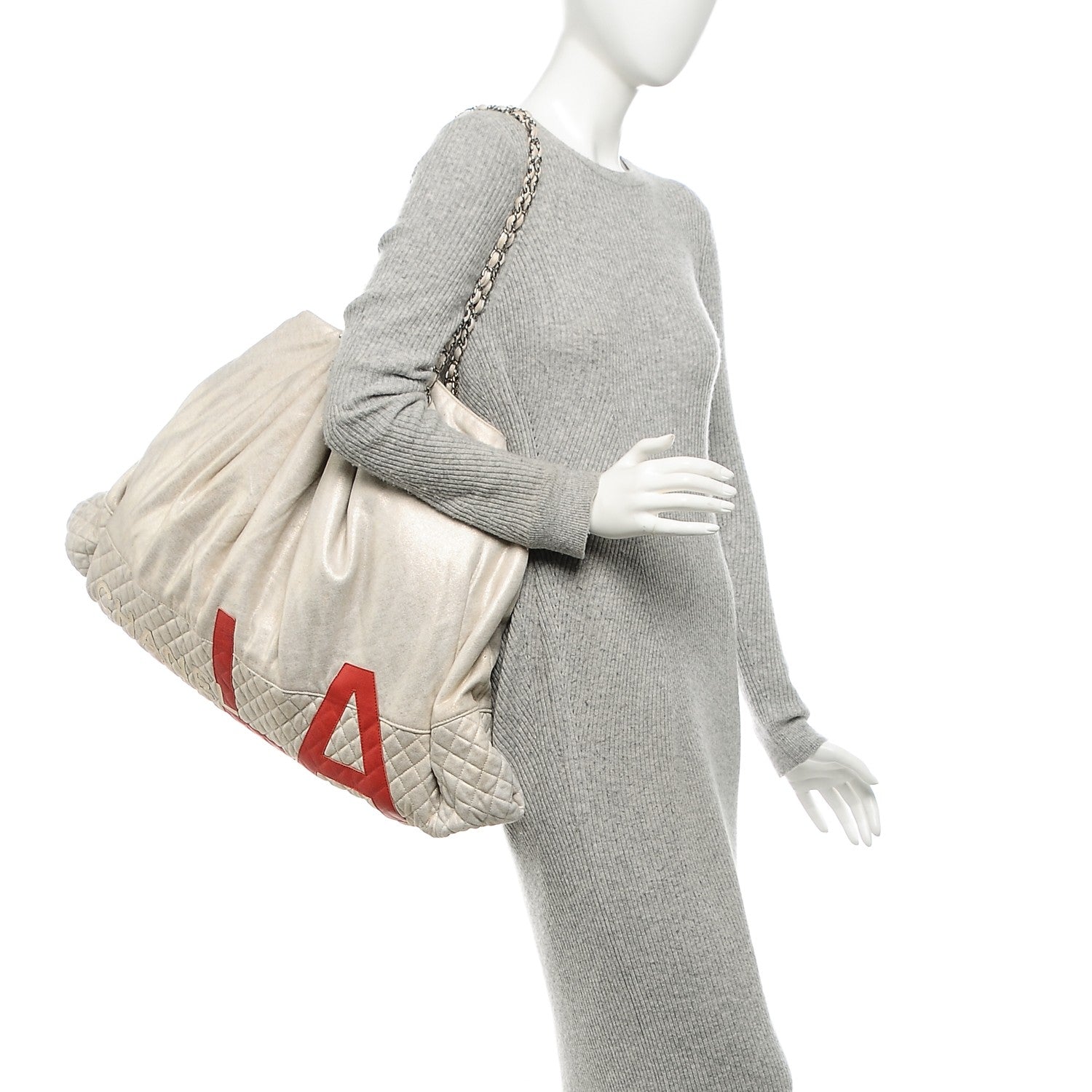 Chanel Jersey Quilted LA Bag Metallic 2 of 7