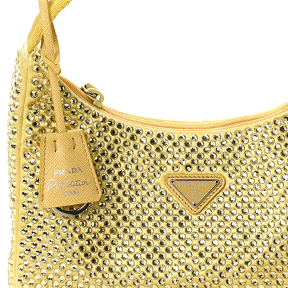 Prada Satin Crystal Mini Re-Edition 2000 Bag Ananas 7 of 9