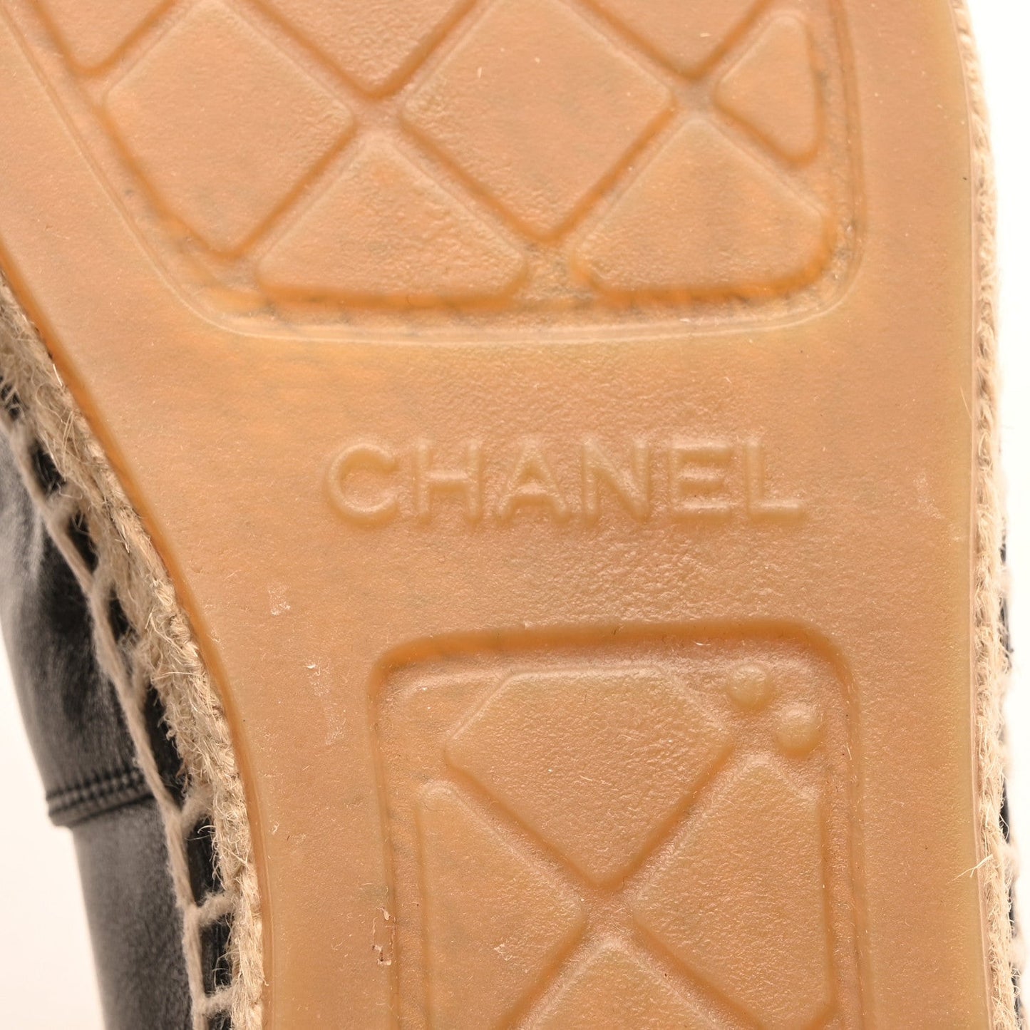 Calfskin Chain CC Espadrilles 40 Black