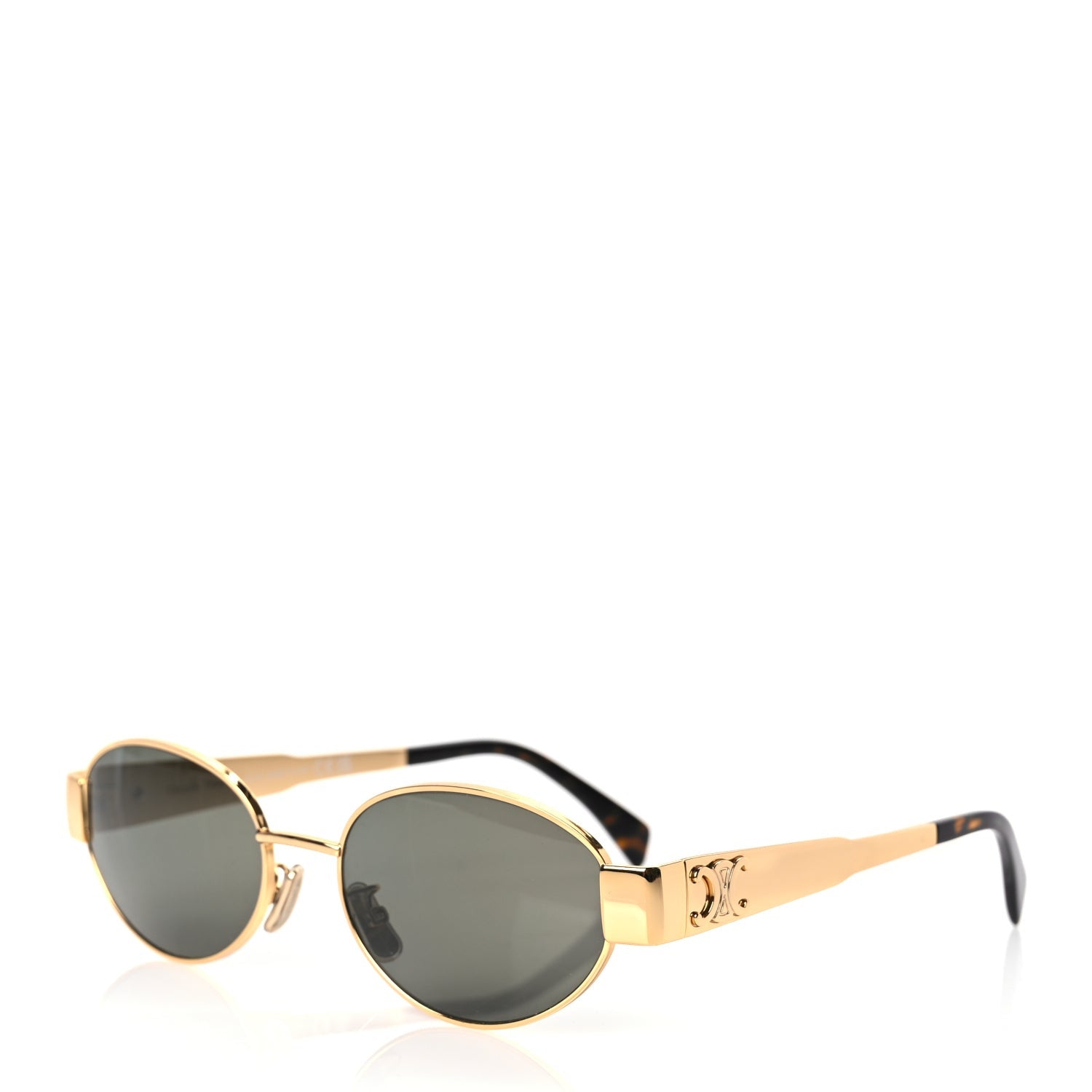 Celine Metal Triomphe 01 Sunglasses CL40235U Gold Green 1 of 7