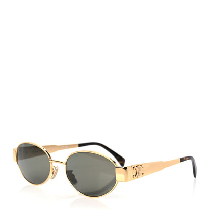 Celine Metal Triomphe 01 Sunglasses CL40235U Gold Green 1 of 7