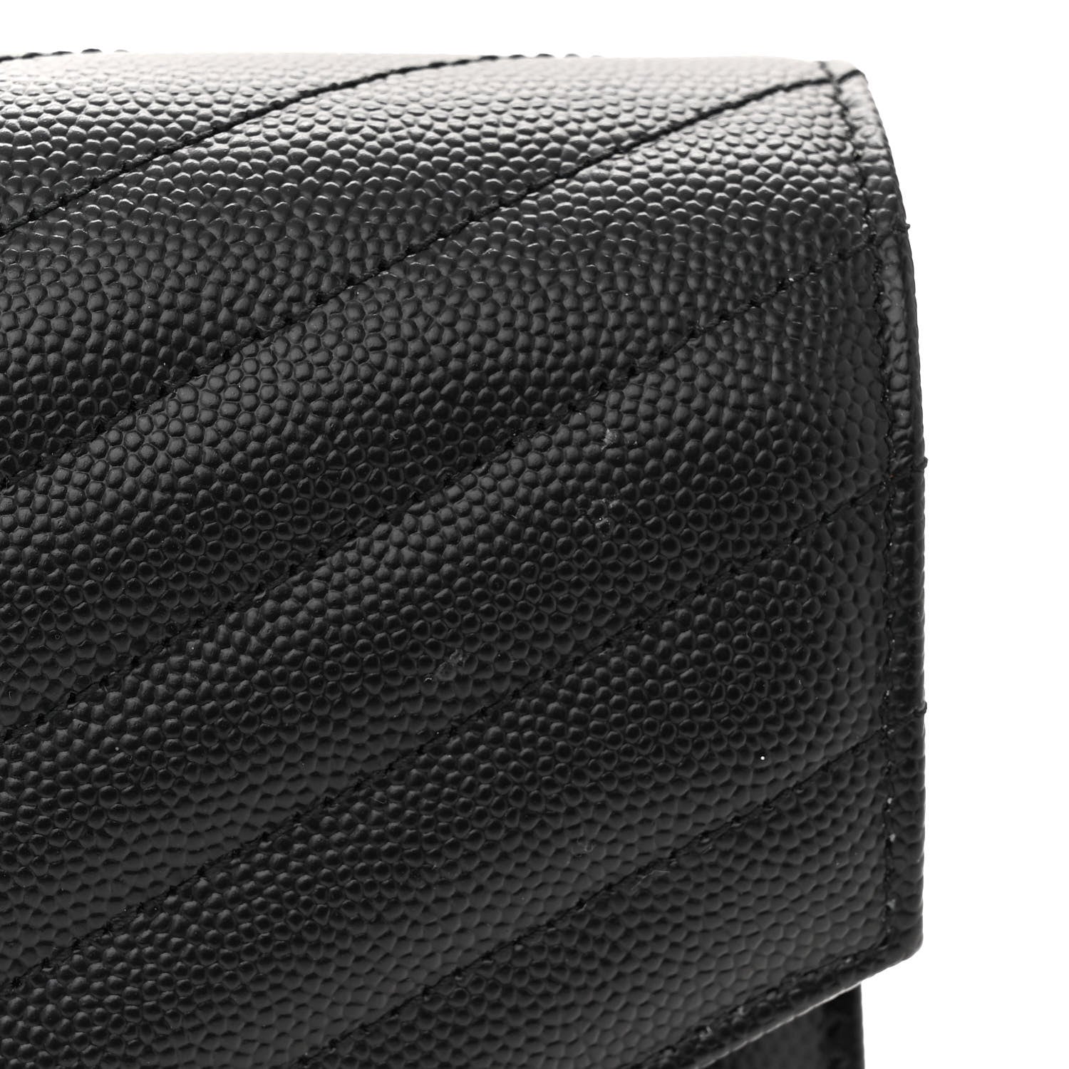 Saint Laurent Grain De Poudre Matelasse Chevron Monogram Envelope Clutch Black 11 of 11