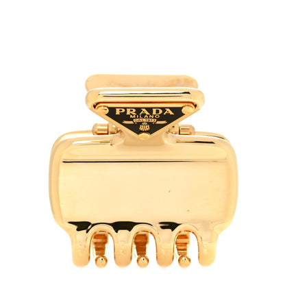 Prada Metal Triangle Mini Hair Clip Gold 1 of 4