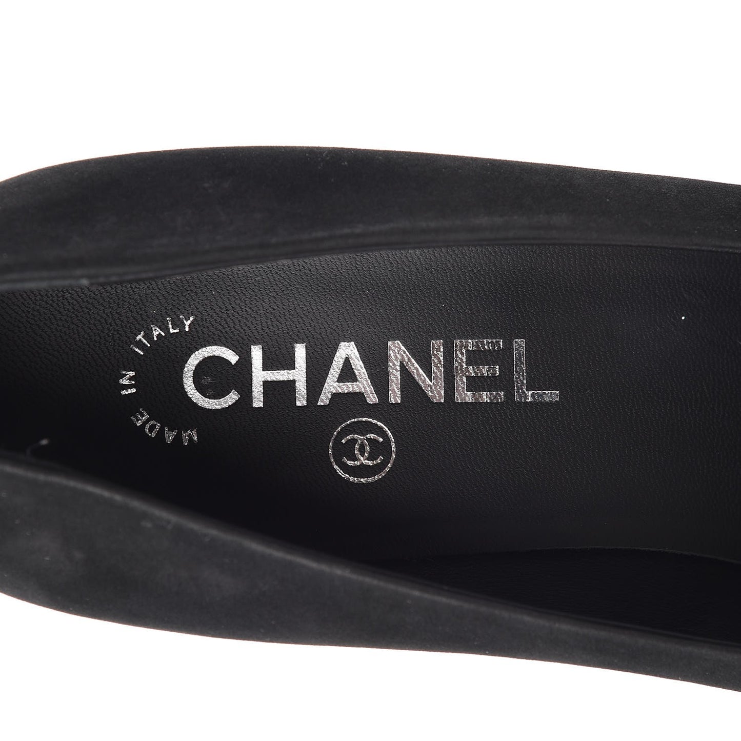 Suede Calfskin Patent Cap Toe CC Pumps 40 Black