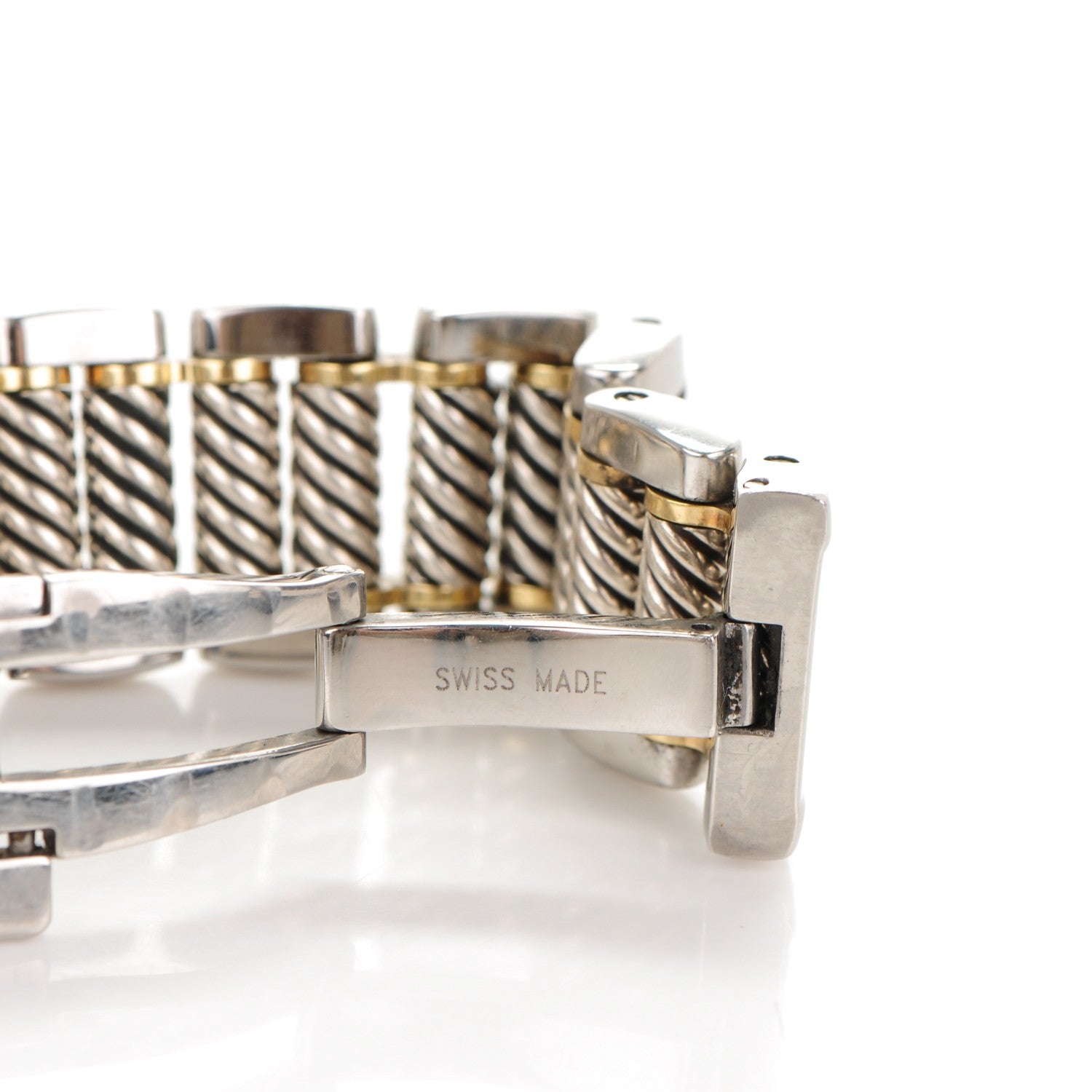 David Yurman Stainless Steel 18K Yellow Gold Mother of Pearl 25mm Thoroughbred Quartz Watch 7 of 7