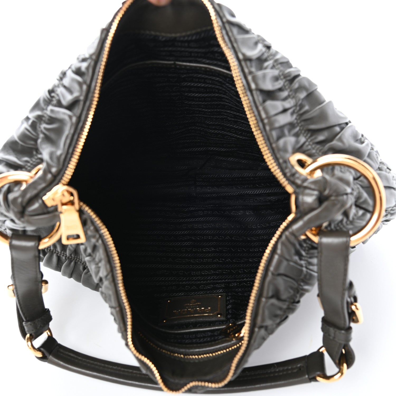 Prada Nappa Gaufre Hobo Militare 5 of 9