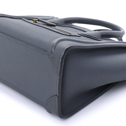 Celine Drummed Calfskin Nano Luggage Kohl 9 of 9