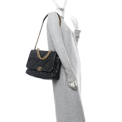 Chanel Lambskin Quilted Maxi 19 Flap Black 2 of 7