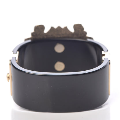 Chanel Resin Crystal CC Cuff Black 3 of 5