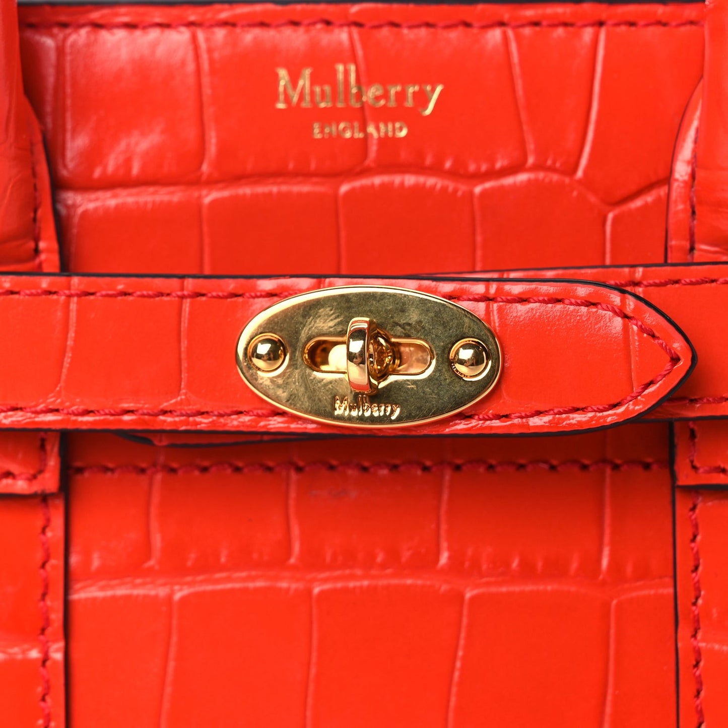 Crocodile Embossed Micro Zipped Bayswater Hibiscus Red