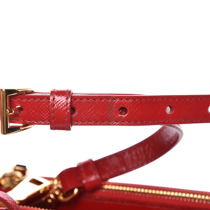 Prada Saffiano Vernice Small Galleria Double Zip Tote Rosso 17 of 17
