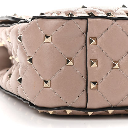 Valentino Garavani Lambskin Medium Rockstud Spike Shoulder Bag Poudre 7 of 9