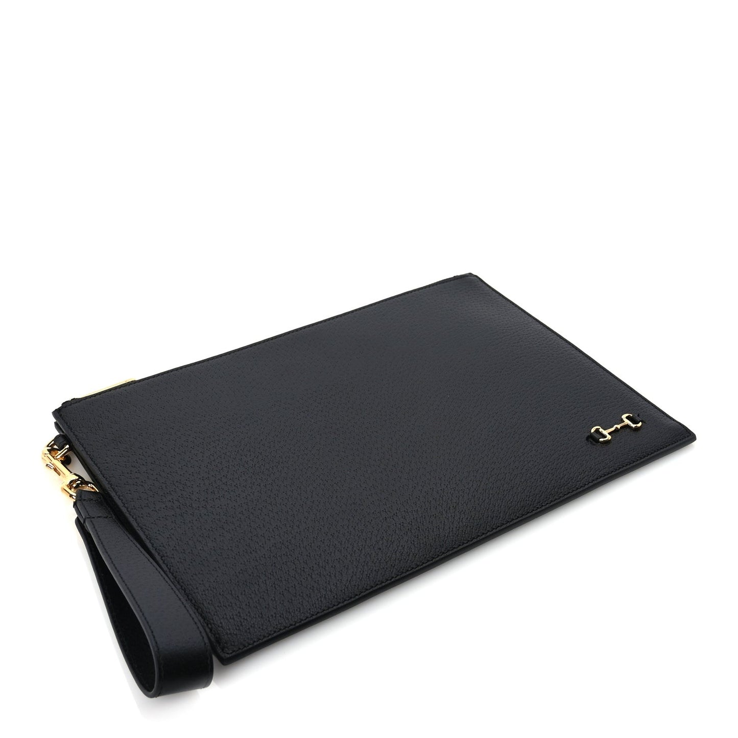 Calfskin Horsebit 1955 Wristlet Pouch  Black
