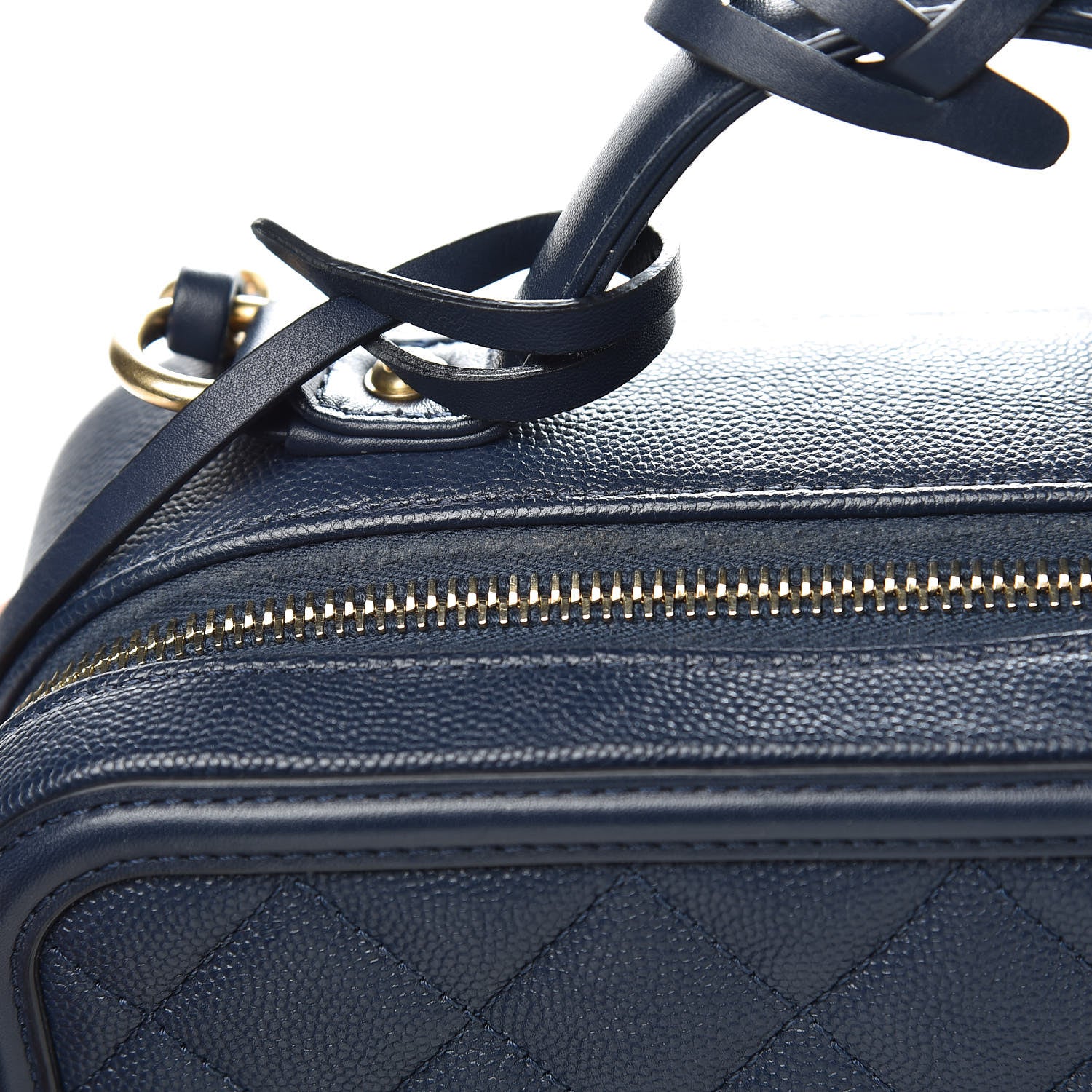 Chanel Caviar Quilted Medium CC Filigree Vanity Case Navy 11 of 11