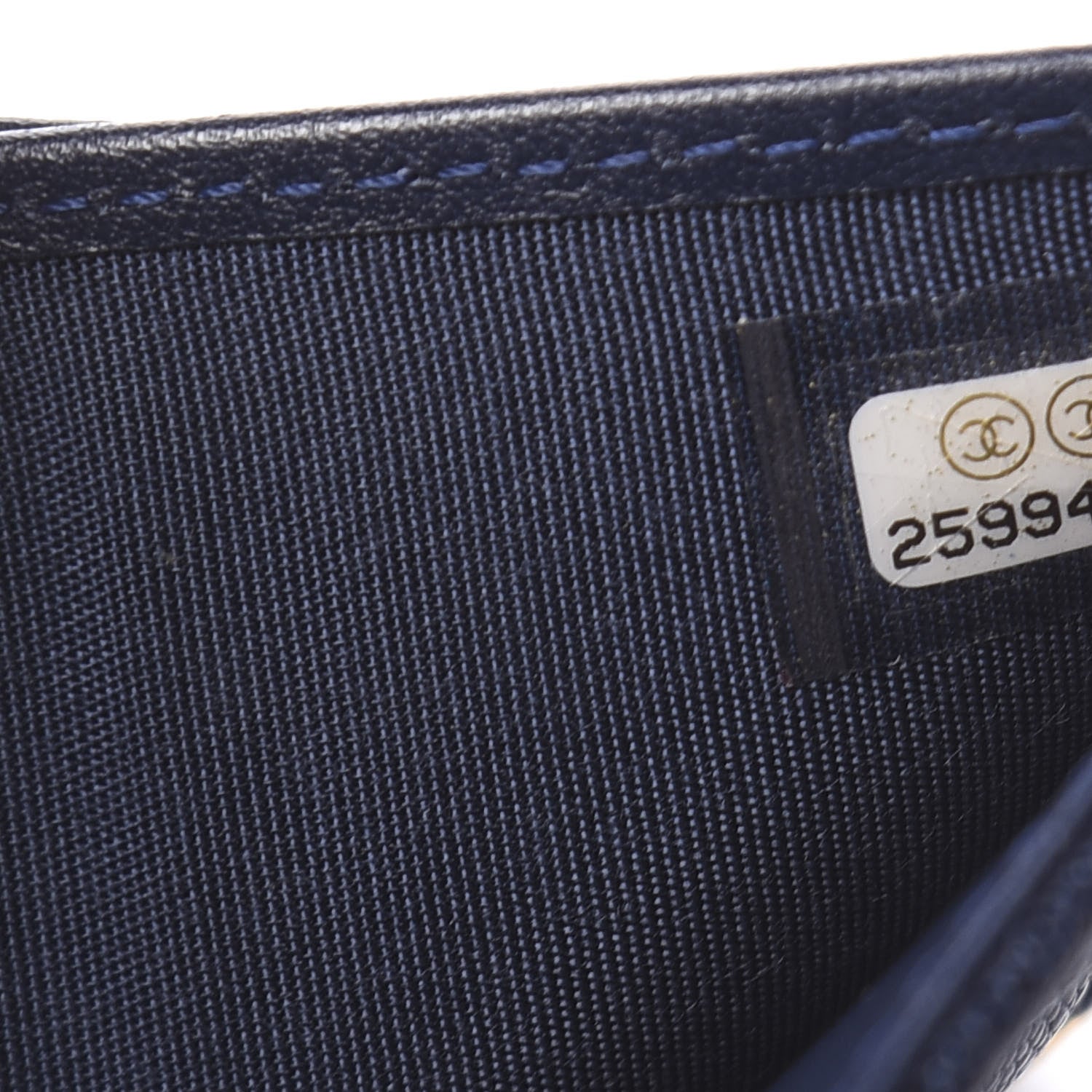 Chanel Caviar Quilted Compact Boy Wallet Blue 8 of 9