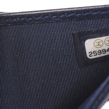 Chanel Caviar Quilted Compact Boy Wallet Blue 8 of 9