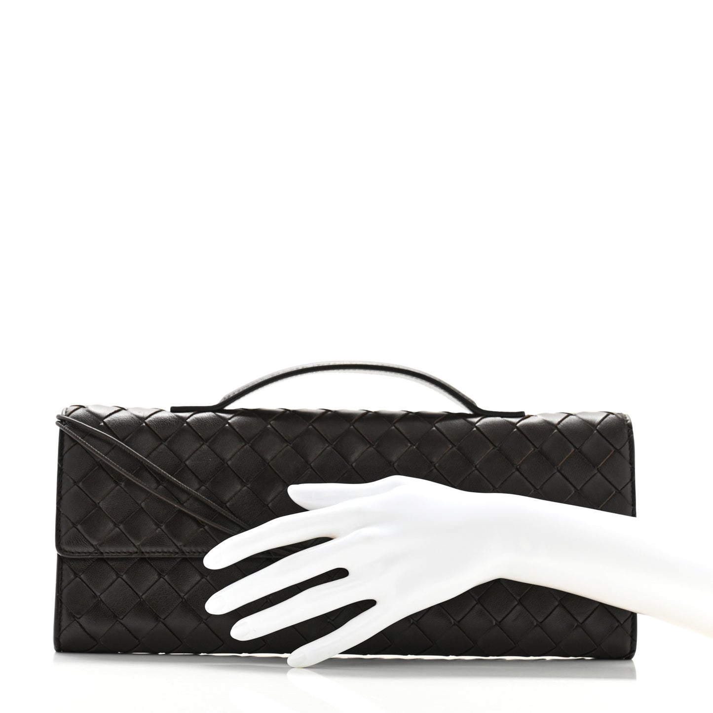 Nappa Intrecciato Long Andiamo Top Handle Clutch Fondant