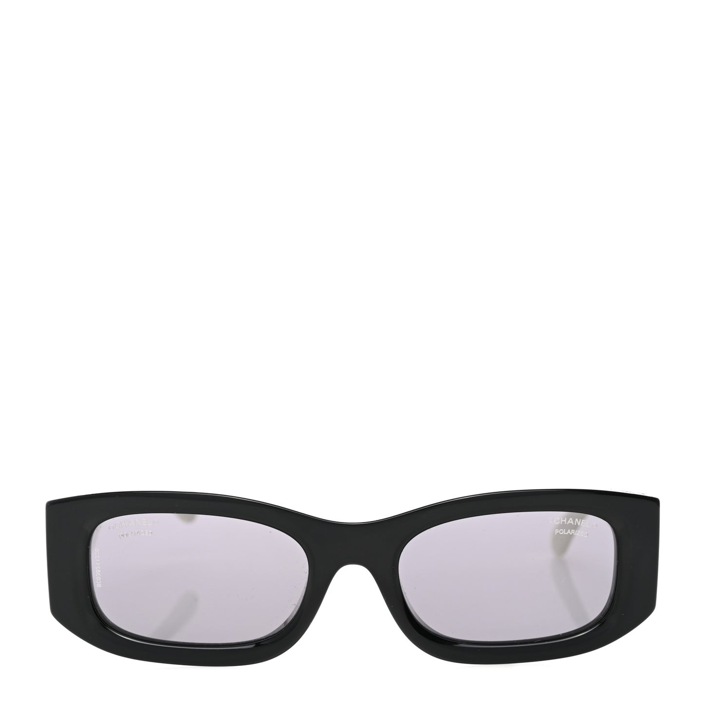 Acetate Rectangle Sunglasses 5525 Black White