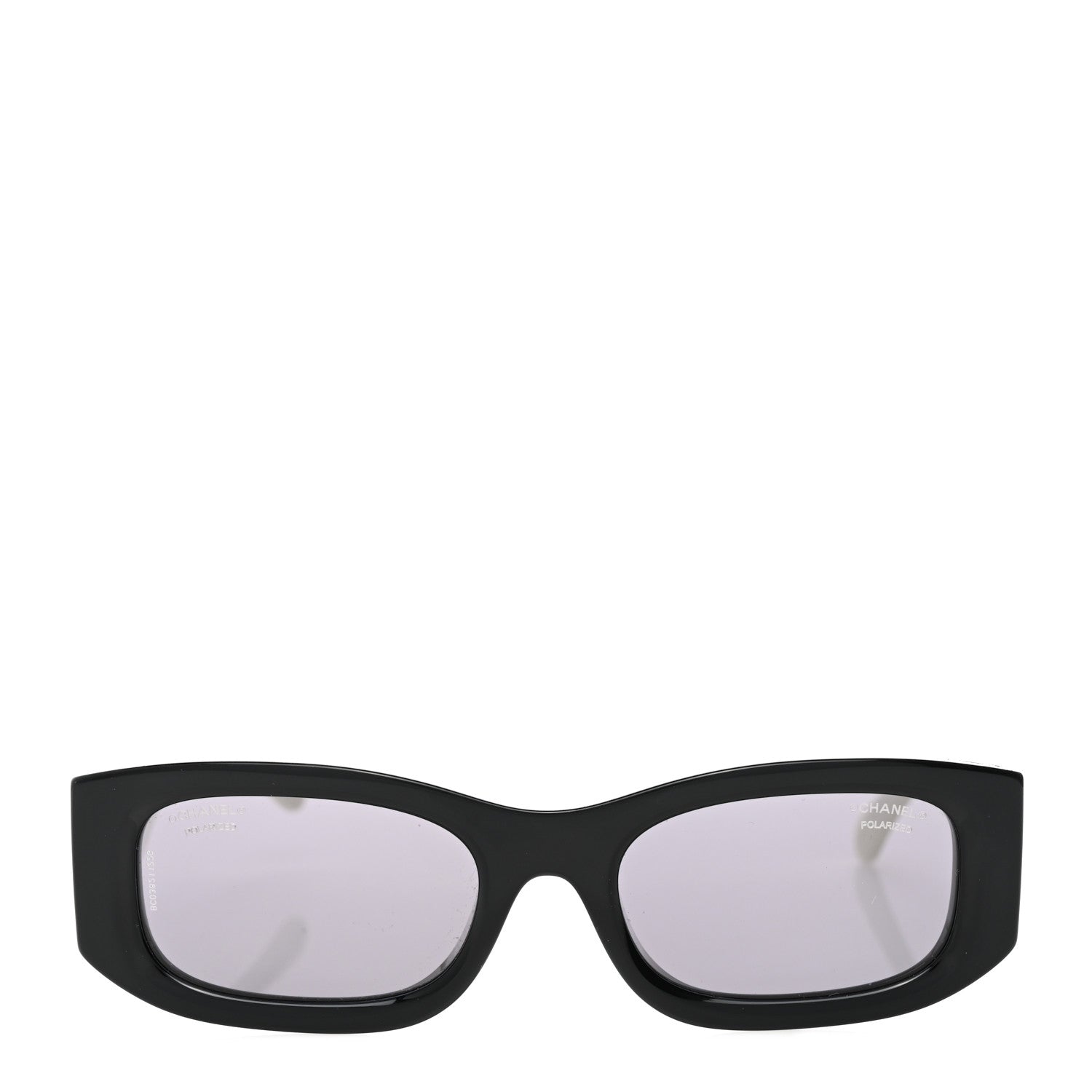 Chanel Acetate Rectangle Sunglasses 5525 Black White 2 of 7