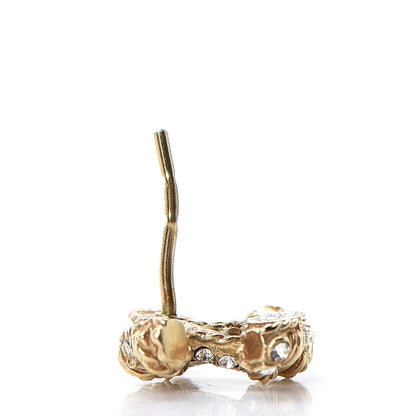 Chanel Crystal CC Earrings Gold 6 of 7