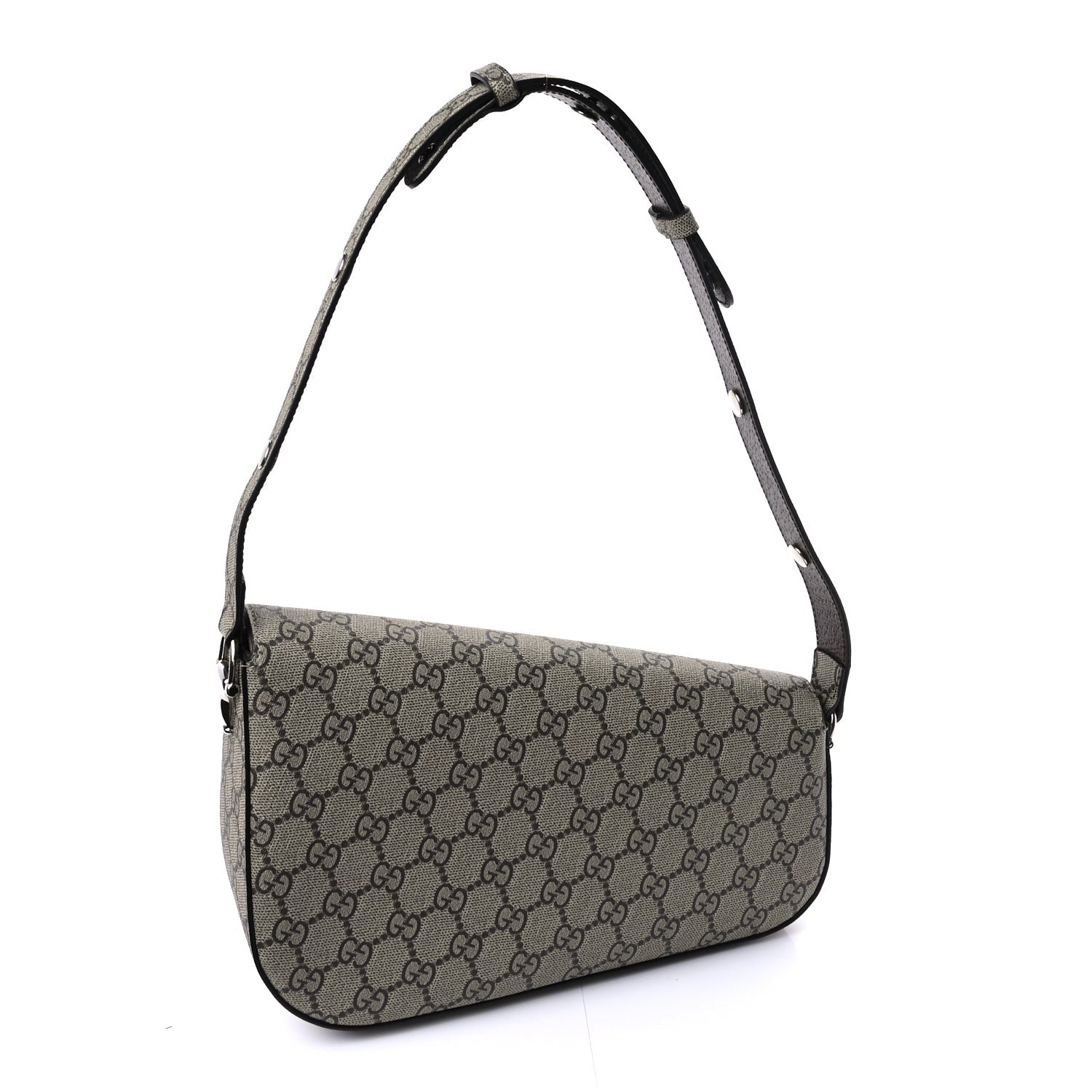 Gucci Monogram Small Horsebit 1955 Asymmetric Shoulder Bag  Beige Brown Sugar 3 of 16