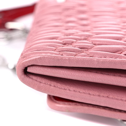 Miu Miu Nappa Matelasse Crystal Cherry Wallet On Chain Rosa 16 of 17