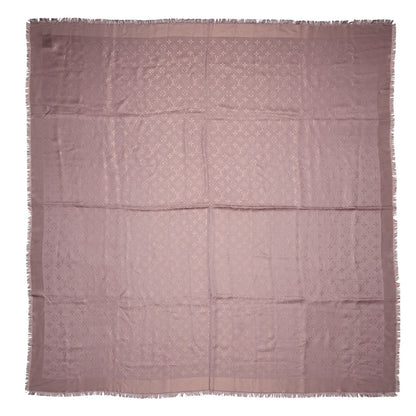 Louis Vuitton Silk Wool Monogram Shine Shawl Taupe 1 of 5