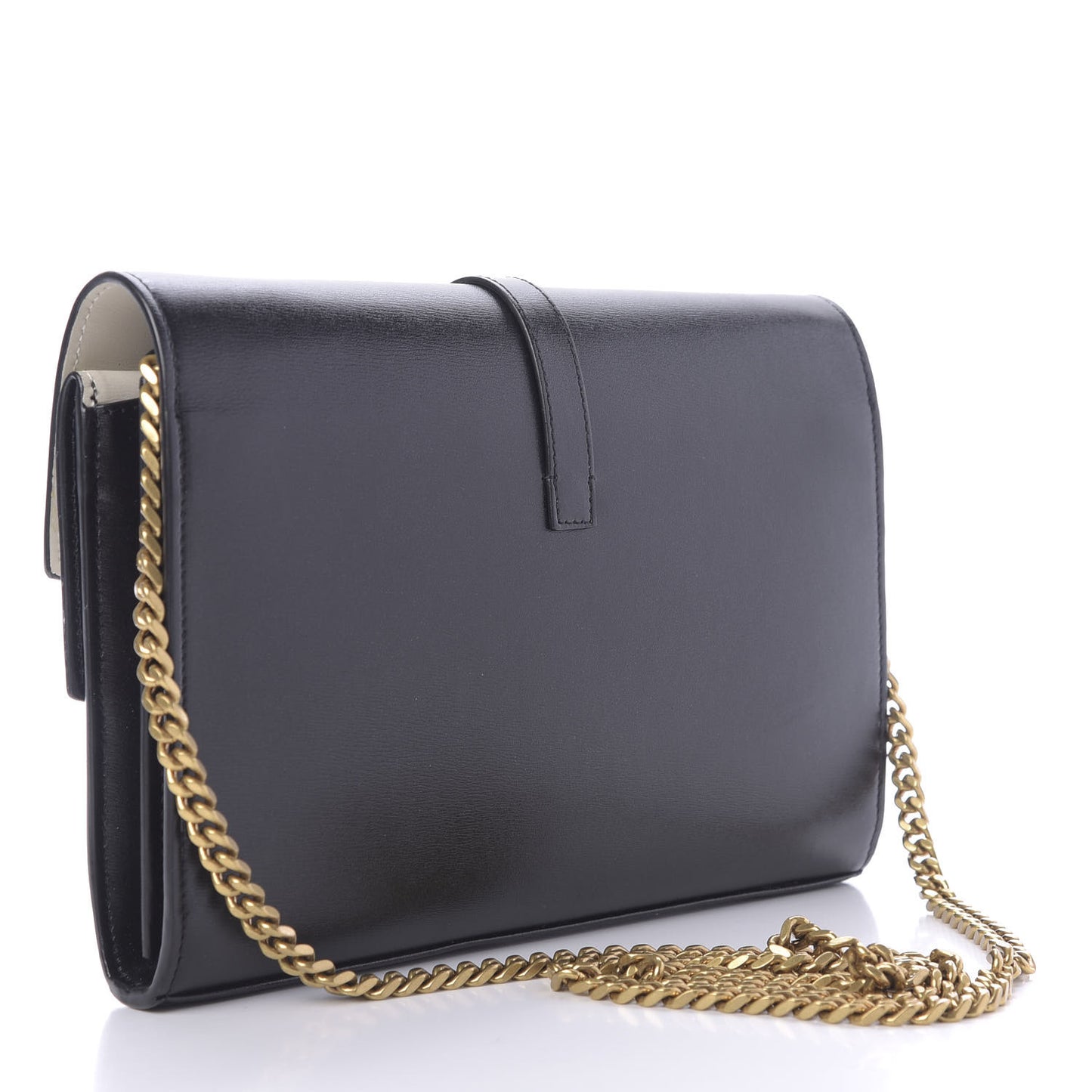 Smooth Calfskin Monogram Sulpice Chain Wallet Black Crema Soft