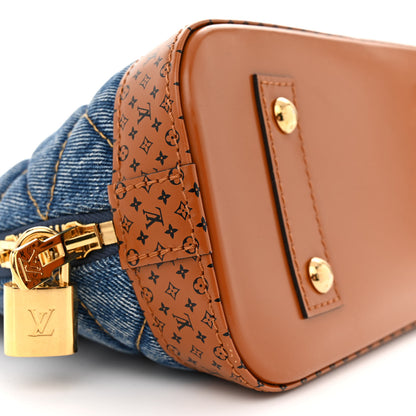 Louis Vuitton Denim Calfskin Reverse Monogram Malletage Alma BB Blue 9 of 11