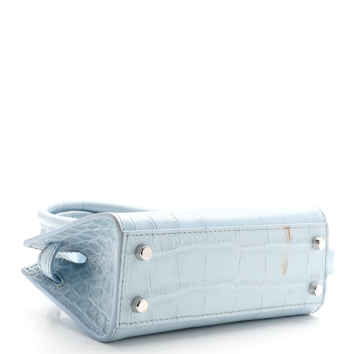 Calfskin Crocodile Embossed Mini Medusa '95 Tote Pastel Blue