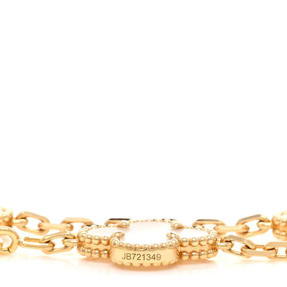 Van Cleef & Arpels 18K Yellow Gold Mother of Pearl 10 Motifs Vintage Alhambra Necklace 6 of 7